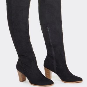 Kareena black knee high boots wide calf